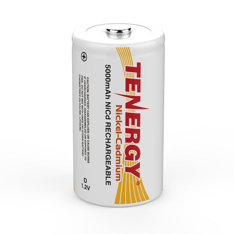 Tenergy D 5000mAh NiCd Button Top Rechargeable Battery (20500)