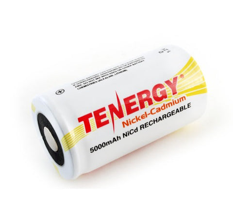 Tenergy D 5000mAh NiCd Flat Top Rechargeable Battery (for pack (20501)