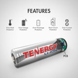 Tenergy Li-ion 18650 Cylindrical 3.7V 2600mAh Button Top (30016)