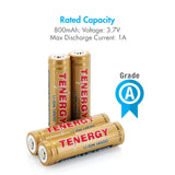 Tenergy 3.7V 800mAh Protected 14500 Li-ion Rechargeable (30021)