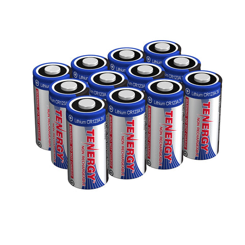 12-pack, Tenergy CR123A Lithium Battery with PTC Protection (30408)