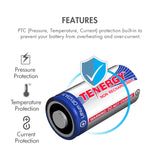 12-pack, Tenergy CR123A Lithium Battery with PTC Protection (30408)