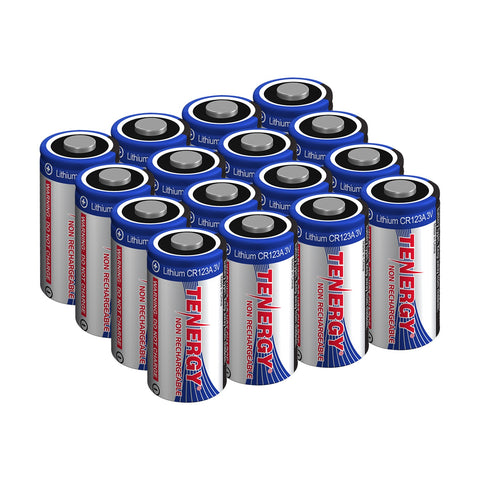 Tenergy 16 Pack Lithium CR123A 3V Non-rechargeable Batteries (30726)