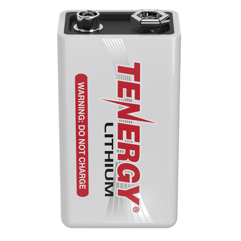 Tenergy 9V Lithium Battery, 1200mah with 10 years shelf life (30728)