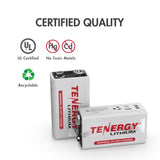 Tenergy 9V Lithium Battery, 1200mah with 10 years shelf life (30728)