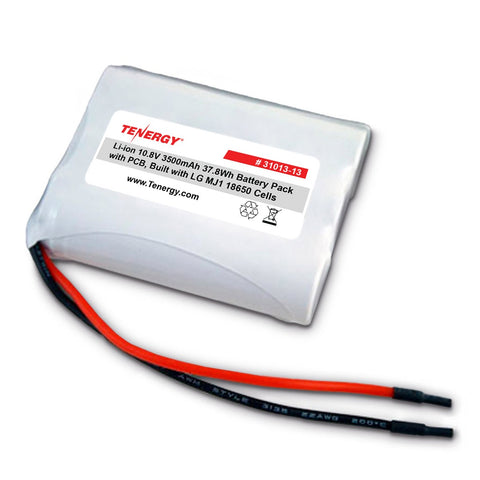 Tenergy Li-ion 10.8V 3500mAh Rechargeable Battery Pack (31013-16)
