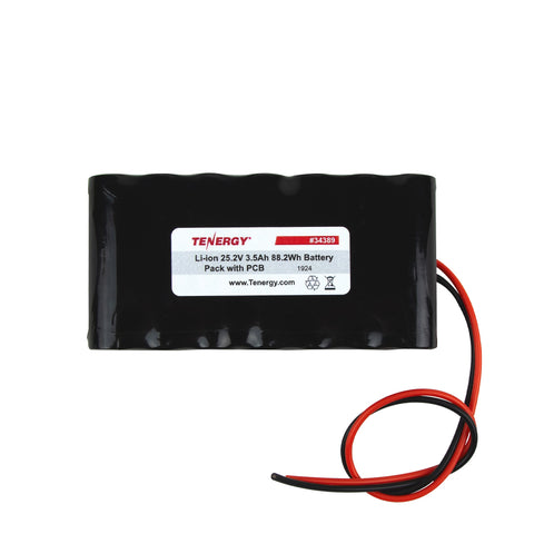 Tenergy Li-ion 25.4V 3,500mAh Rechargeable Battery Pack (34389)