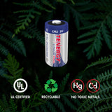 50 Pcs Tenergy Propel CR2 3V Lithium Battery with PTC (39156)