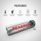 Combo: 4 PCS Tenergy Li-ion 18650 Cylindrical 3.7V 2600mAh (39170)