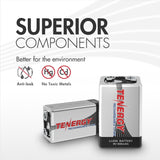 Combo: 4pcs Tenergy 9V 600mAh Li-ion Rechargeable Batteries (39196)