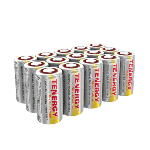 Tenergy 15 Count of NiCd Sub C 2200mAh Batteries for Power (39610)