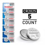 Tenergy CR2025 3V Lithium Button Cells, 5pcs (1 Card) (40001)
