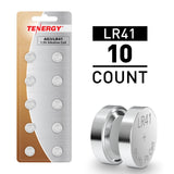 Tenergy LR41 / AG3 1.5V Alkaline Button Cells, 10pcs (1 Card) (40014)