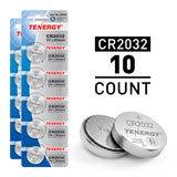 Tenergy CR2032 3V Lithium Button Cells, 10pcs (2 x Cards) (40037)