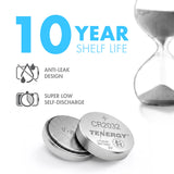 Tenergy CR2032 3V Lithium Button Cells, 10pcs (2 x Cards) (40037)