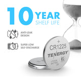 Tenergy CR1225 3V Lithium Button Cells, 20pcs (2 x Cards) (40042)