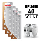 Tenergy LR41 / AG3 1.5V Alkaline Button Cells, 40pcs (4 x (40044)