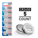 Tenergy CR2450 3V Lithium Button Cells, 5pcs (1 Card) (40048)