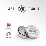 Tenergy CR2450 3V Lithium Button Cells, 5pcs (1 Card) (40048)