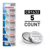 Tenergy CR1632 3V Lithium Button Cells, 5pcs (1 Card) (40049)