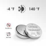 Tenergy CR1632 3V Lithium Button Cells, 5pcs (1 Card) (40049)