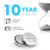 Tenergy CR1620 3V Lithium Button Cells, 5pcs (1 Card) (40062)