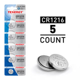 Tenergy CR1216 3V Lithium Button Cells, 5pcs (1 x Card) (40066)