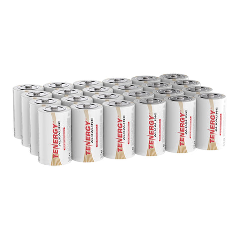 Tenergy 24pcs D Size (LR20) Alkaline Batteries (40397)