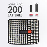 Tenergy 200 Batteries and Large Battery Organizer Storage Case (40450)