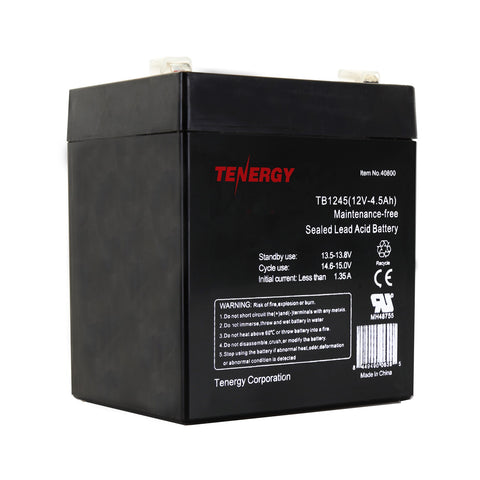 Tenergy 12V 4.5Ah (TB1245) Maintenance-free Sealed Lead Acid (40800)