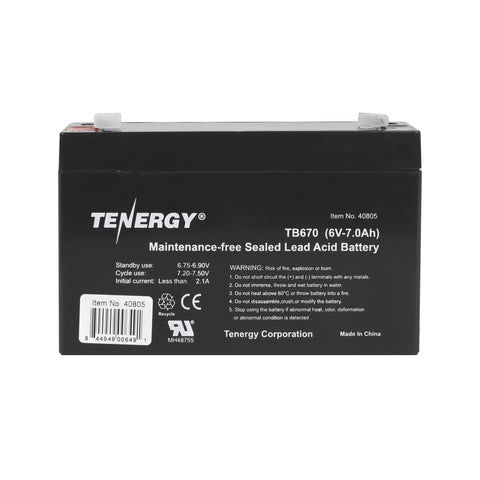 Tenergy 6V 7.0AH (TB670) Maintenance-free Sealed Lead Acid (40805)
