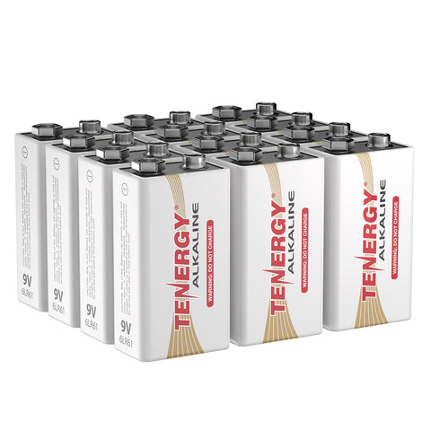 Tenergy 12pcs 9V Size (6LR61) Alkaline Batteries (40921)