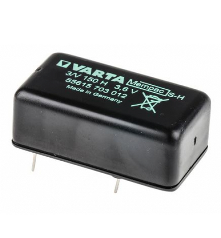 Varta 55615703012 Battery Mempac 3/V150H 3.6V NiMH S-H Battery