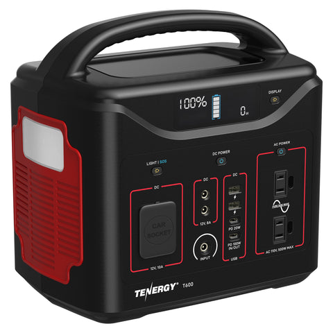 Tenergy T600 Portable Power Station, 600Wh Backup Lithium (59151)