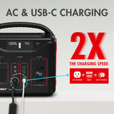 Tenergy T600 Portable Power Station, 600Wh Backup Lithium (59151)