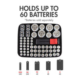 Tenergy Battery Organizer Storage Case With Tester, Includes (80524)