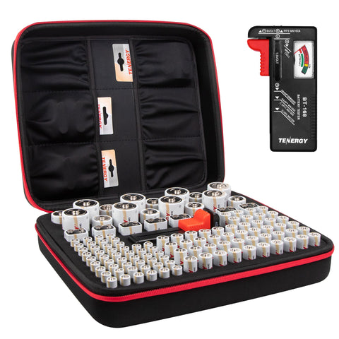 Tenergy Large Battery Organizer Storage Case With Tester (80526)
