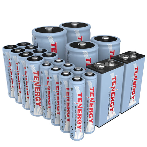 Combo: 22pcs Tenergy NiMH Rechargeable Batteries (90100)