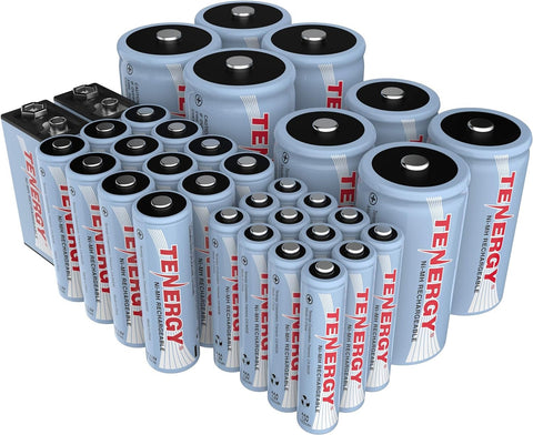 Combo: 34pcs Tenergy NiMH Rechargeable Batteries (90103)