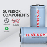 Combo: 8pcs Tenergy NiMH Rechargeable Batteries (4C/4D) (90108)