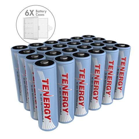 Combo: 24 pcs Tenergy AA 2500mAh NiMH Rechargeable Battery + 6 (90120)
