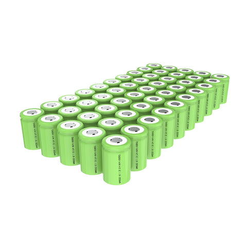 Tenergy 50 PCS 4/5 Sub C 2000mAh NiMH Rechargeable Batteries (90132)