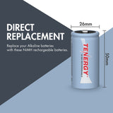 Tenergy NIMH C 1.2V 5000mAh Rechargeable Batteries, 8-pack (90155)
