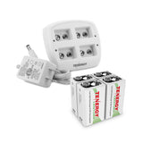 Combo: Tenergy TN136 4-bay Charger + 4 pcs Centura NiMH 9V (90240)