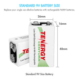 Combo: Tenergy TN136 4-bay 9V Charger + 8pcs Centura NiMH 9V (90241)