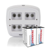 Combo: Tenergy TN136 4-bay 9V Smart Charger + 4pcs Premium 9V (90242)