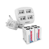 Combo: Tenergy TN136 4-bay 9V Smart Charger + 4pcs Premium 9V (90242)