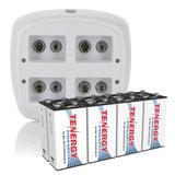 Combo: Tenergy TN136 4-bay 9V Smart Charger + 8pcs Premium 9V (90243)