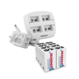 Combo: Tenergy TN136 4-bay 9V Smart Charger + 8pcs Premium 9V (90243)