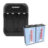 Combo: Tenergy TN141 2-Bay 9V Charger + NiMH 9V 250mAh (90257)